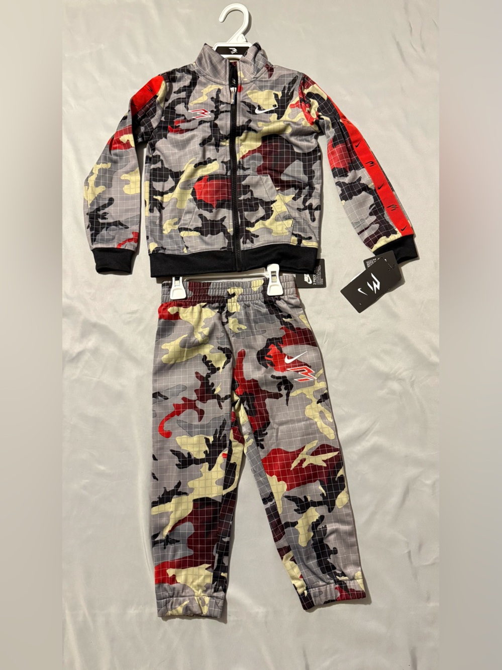 Nike Red, Black & Olive Camo Zip Jacket